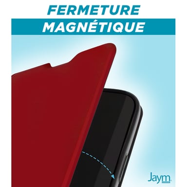 Jaym - Custodia a libro rossa compatibile con iPhone 17