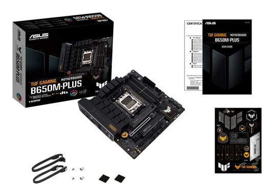 ASUS TUF GAMING B650M-PLUS ? Placa base AMD Ryzen AM5 Micro-ATX para juegos (fuente de alimentación de 14 fases, compatibilidad con PCIe 5.0 M.2, DDR5, Ethernet de 2,5 Gb, USB4, Aura Sync RGB)