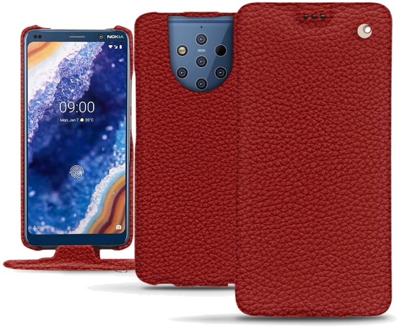 Housse cuir Nokia 9 PureView - Rabat verticalRouge