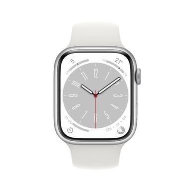 Watch Series 8 OLED 41 mm - Cassa in alluminio argento - GPS - Banda sportiva - Bianco