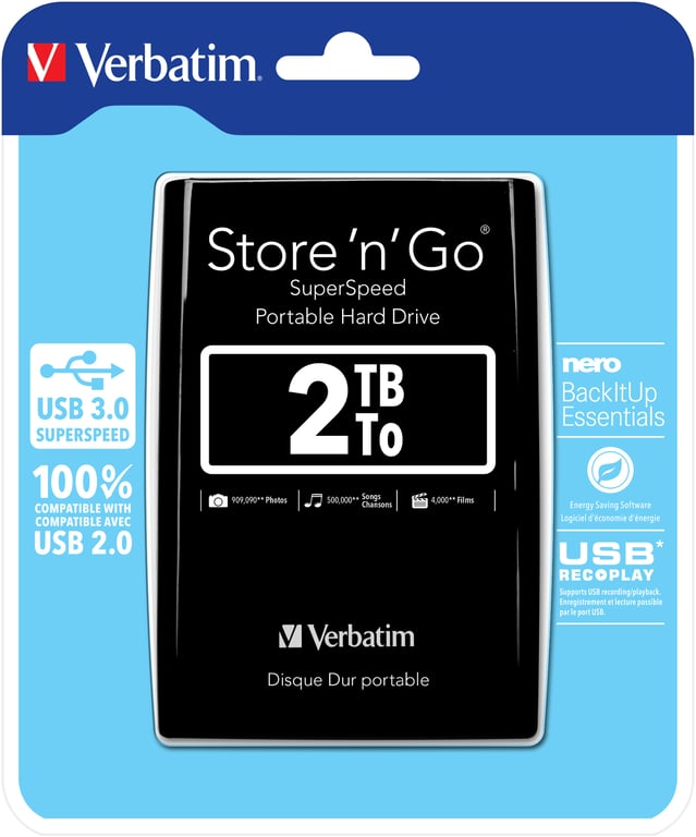 VERBATIM  Store 'n' Go disque dur externe 5400 tr/min Micro-USB B 3.2 Gen 1 (3.1 Gen 1) - Neuf