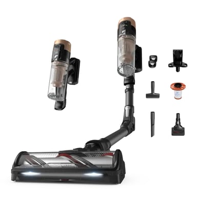 Rowenta X-Force Flex 14.80 RH9B74WO aspiradora de pie y escoba eléctrica Aspiradora escoba 2 en 1 Batería Secar Sin bolsa 0,6 L Negro, Oro