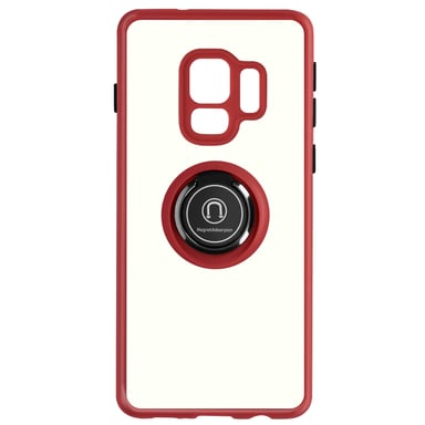 Funda para Samsung Galaxy S9 Bi-material Anillo Metálico Soporte de Vídeo Rojo