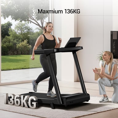 ROBORE SF10 Cinta de Correr con Inclinación 12%, Cinta de Correr Eléctrica 12KM/H, Cinta de Correr Plegable para el Hogar con Motor 3.0 HP y Pantalla LED, Carga Máxima 136KG