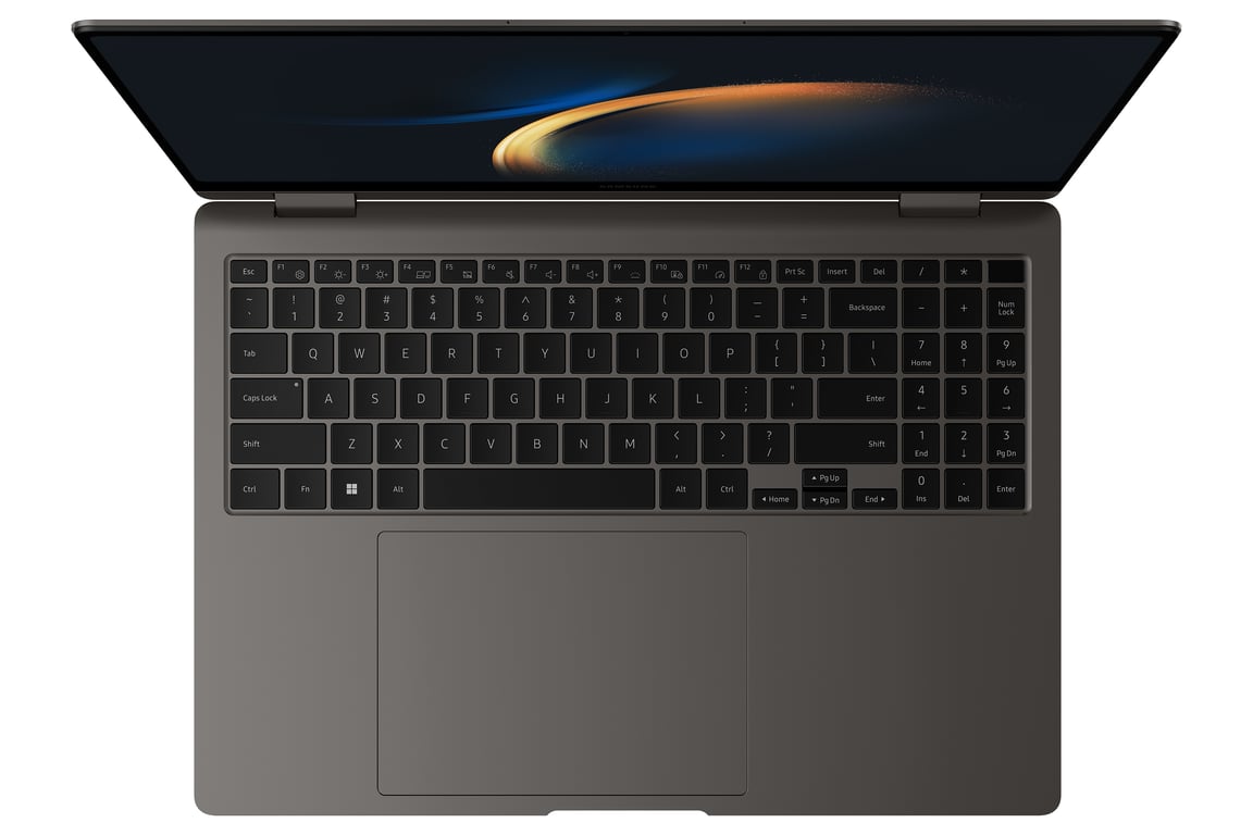 Samsung Galaxy Book3 Pro 360 Intel® Core™ i7 i7-1360P Hybride (2-en-1) 40,6 cm (16 ) Écran tactile WQXGA+ 16 Go LPDDR5-SDRAM 512 Go SSD Wi-Fi 6E (802.11ax) Windows 11 Home Anthracite - Bon état