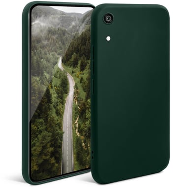 Moozy Minimalist Series Coque en silicone pour Huawei Y6 2019, Vert nuit – Finition mate fine et souple en TPU