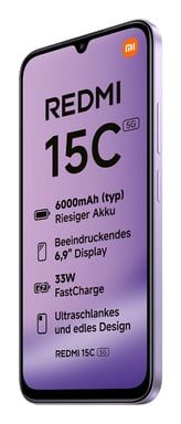 Smartphone Xiaomi Redmi 15C 4GB- 128GB- 6.9'- 5G- Purpura