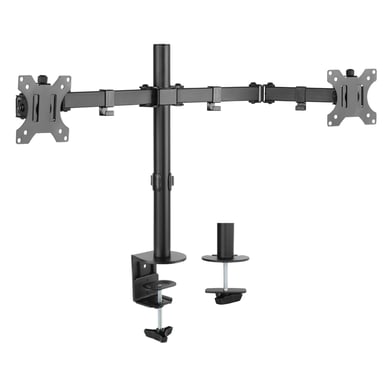 D2 Double Support Ecran PC pour 13''-32'' de Construction Robuste Hauteur Ergonomique Rotation à 360° Support de Moniteur Charge Maximal de 8kg par bras - Noir