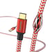 Cable de carga/datos reflectante, USB Tipo-C - USB-A, 1,5 m, rojo