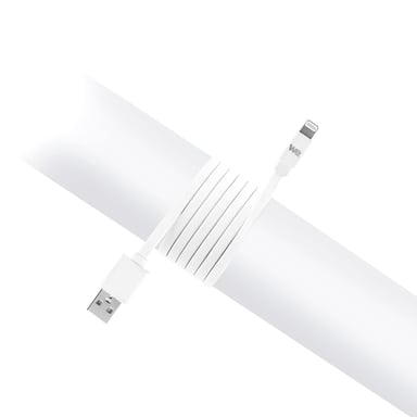WE Silicona Plana USB a Lightning Cable 1m Compatible con iPhone Se 2020 11 Pro Max XR X XS Max 8 Plus 7 Plus 6S Plus 6 5S 5 iPad - Blanco