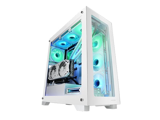 Mars Gaming MC-XP, Caja Custom E-ATX, Doble Ventana Cristal Templado, Soporte Refrigeración Líquida Completo, Torre Gaming XXL, PCIs Verticales, USB 3.0, Blanco
