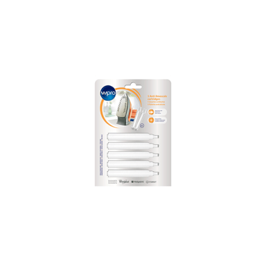 Dosettes anticalcaire Wpro Pack de 5 compatibles tous fers et centrales vapeur Facile insertion Blanc