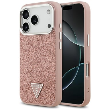Guess Glitter Triangle Logo Custodia MagSafe per iPhone 17 Pro