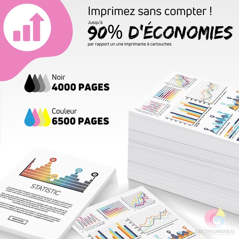 Pack compatible avec EPSON 673 ECOTANK, 6 bouteilles d'encre - Neuf