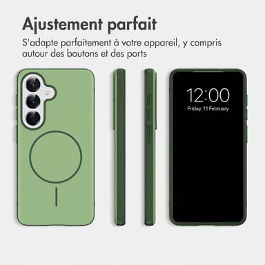 imoshion Coque arrière Color avec Thin MagSafe Ring pour Samsung Galaxy S25 - Vert foncé