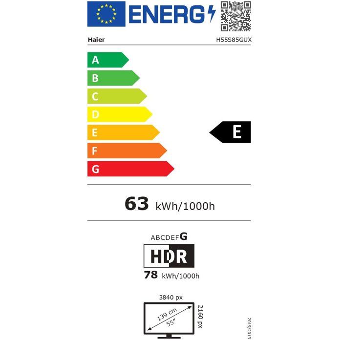 Haier H55S85GUX TV QLED 55 139 cm 4K UHD 3840x2160 HDR10+ Google TV 4xHDMI 2.1 WiFi - vue 5