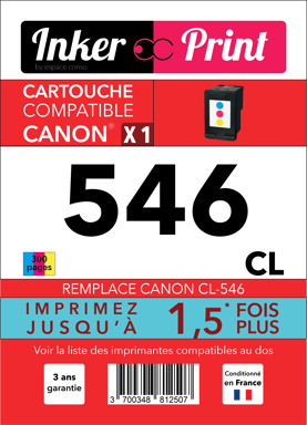 Cartouche d'encre recyclée compatible avec CANON CL-546 XL (Couleur)