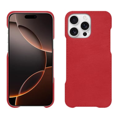 Coque cuir Apple iPhone 16 Pro -  - Rouge - Cuir lisse premium