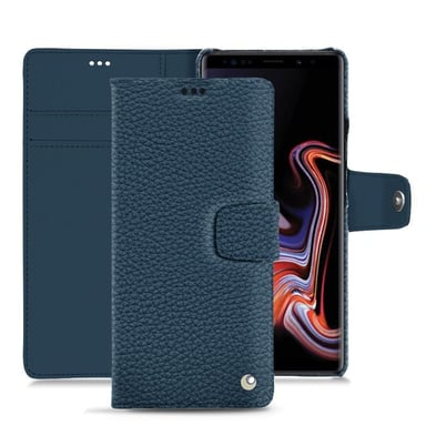 Housse cuir Samsung Galaxy Note9 -  - Bleu - Cuir grainé