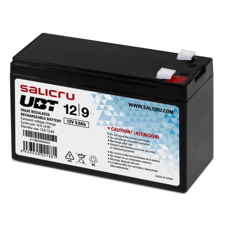 Batterie SAI Salicru UBT 013BS 02 9 Ah 12V Acide de plomb - vue 2