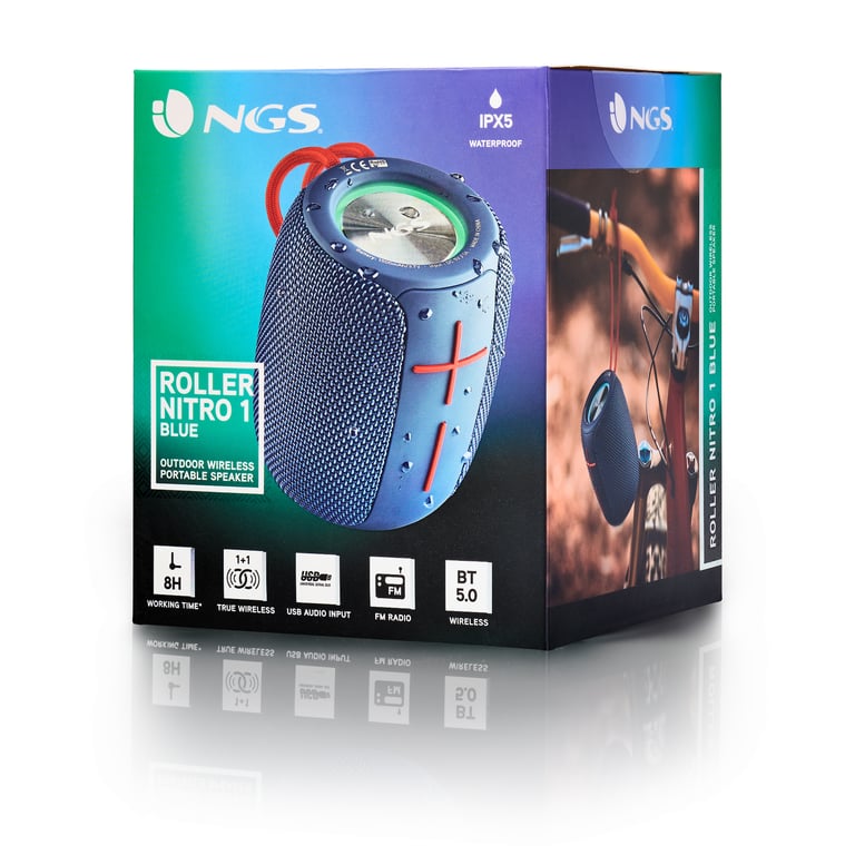Enceinte NGS Roller Nitro 1 – Portable Stéréo 10W, Bluetooth 5.0, IPX5 - vue 2