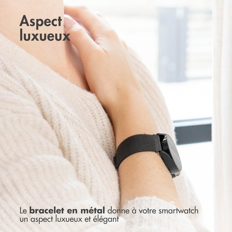 imoshion Bracelet magnétique milanais - Connexion universelle 20 mm - Taille S - Noir - Neuf