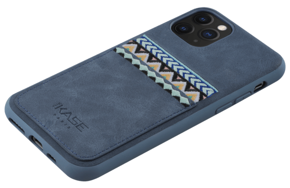 Funda Bohemian slim con ranura para tarjeta de crédito para Apple iPhone 11 Pro, azul persa