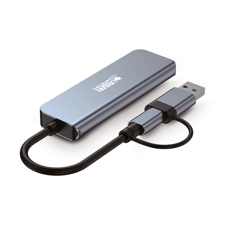 Hub USB Urban Factory 4 ports USB 3.0 + Adaptateur USB A femelle USB C mâle - vue 8