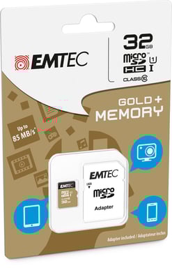 Memoria flash Emtec microSDHC 32GB Class10 Gold+