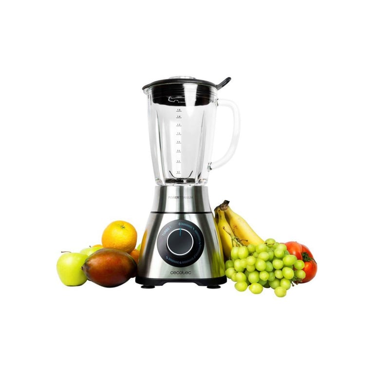 Mixeur plongeant de table Cecotec Power Black Titanium 2000W 1,8L verre 5 vitesses Turbo Inox Noir - Neuf