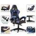 Silla gaming reclinable de cuero sintético con respaldo alto, reposacabezas y soporte lumbar - Azul