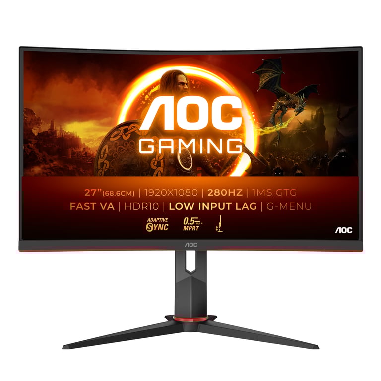 Ecran PC gaming Aoc C27G2Z3BK 27 Incurvé 280 Hz Full HD et