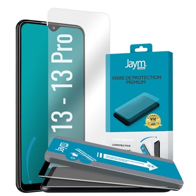 JAYM - Verre de Protection Premium pour Apple iPhone 13 - Apple iPhone 13 Pro - Plat 2.5D - Garanti à Vie Renforcé 9H Ultra Résistant Qualitée supérieure Asahi - Applicateur sur Mesure Inclus