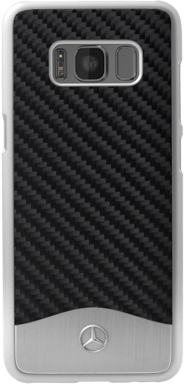 Mercedes-Benz Wave V Guscio originale in carbonio e alluminio per Samsung Galaxy S8+, nero