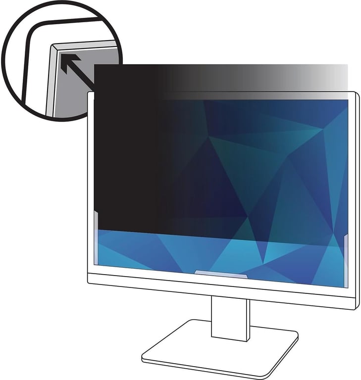 3M PF24.0W9 24.0 Widescreen 16:9 Desktop Monitor Privacy Filter Frameless 98044054355 Neuf