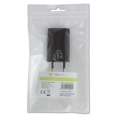 Techly IPW-USB-ECBKG cargador de dispositivos móviles GPS, MP3, Teléfono portátil, PDA, Smartphone Negro Sector Interior