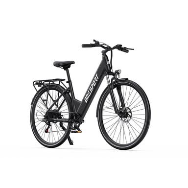 Bicicleta eléctrica Onesport OT12 gris de 250 W. 36 V, 13 Ah, autonomía de 65 km, transmisión Shimano de 7 velocidades, frenos de disco mecánicos: ideal para desplazamientos diarios, 2025