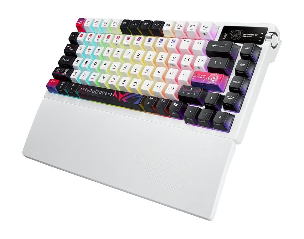 ASUS ROG Azoth X clavier Gaming USB + RF Wireless + Bluetooth Noir, Blanc - Neuf