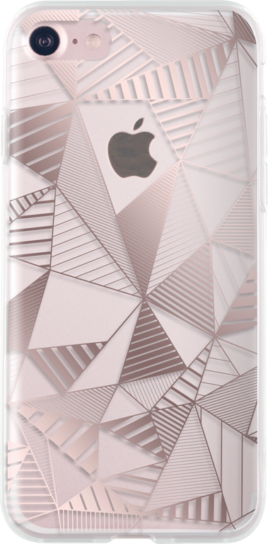 Funda semirrígida transparente con triángulos de color rosa dorado para  iPhone SE (2020)/8/7 - Bigben Connected