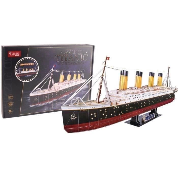 Puzzle 3D lumineux Bateau Titanic Jeu de construction EXPLORA 266 pièces Dès - vue 2