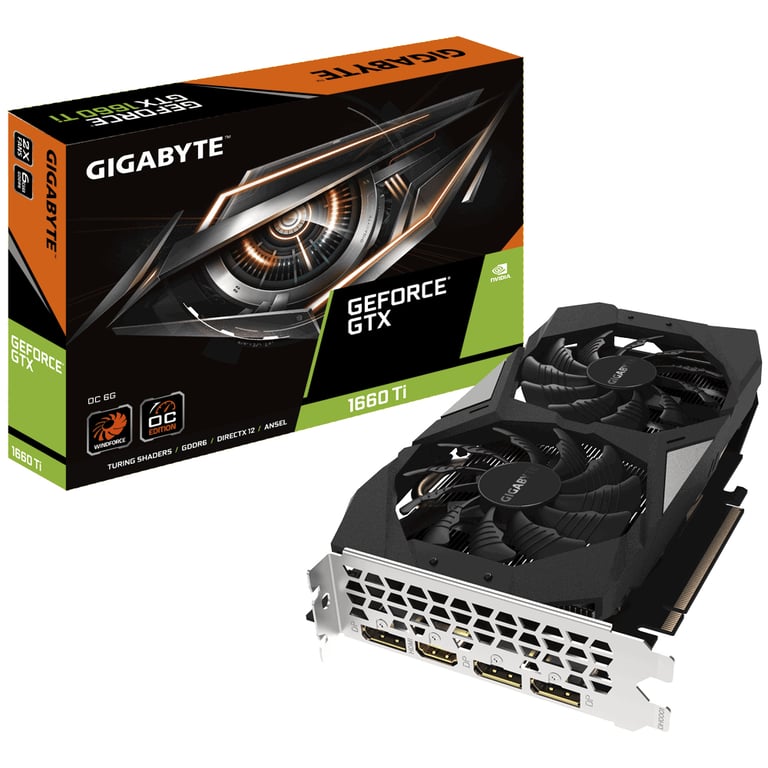 GIGABYTE GV N166TOC 6GD carte graphique NVIDIA GeForce GTX 1660 Ti 6 Go GDDR6 Neuf