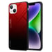Coque pour Apple iPhone 14 en ROUGE - NOIR Housse de protection Étui bicolore en silicone TPU et dos en verre trempé