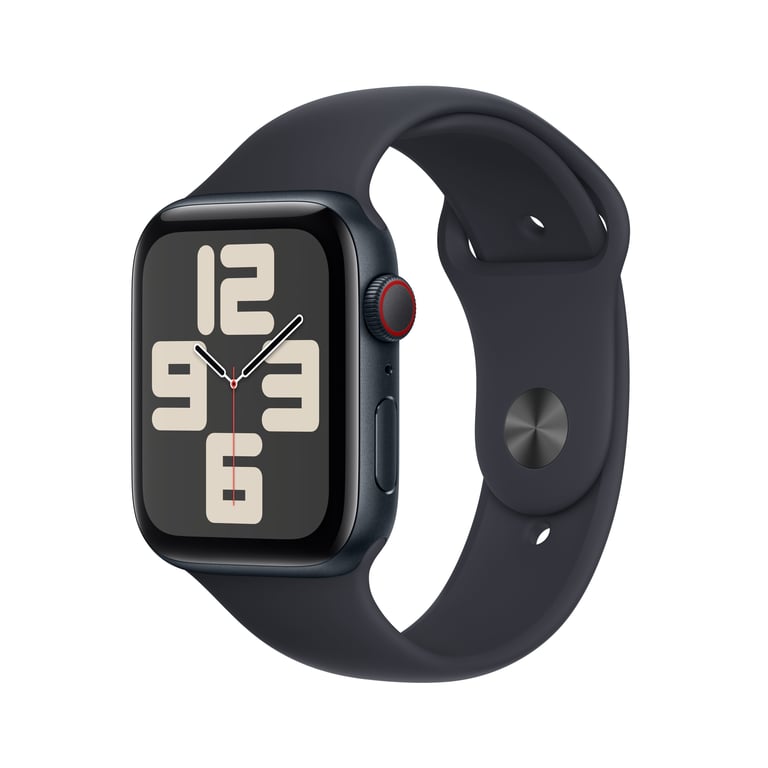 Watch SE 2 (GPS + 4G), boitier en aluminium Minuit de 44 mm avec boucle en caoutchouc Sport M/L, Noir - Excellent état