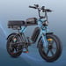 Bicicleta de montaña eléctrica ENGWE M1 de 20'' con neumáticos anchos, batería de 48 V 28,6 Ah, suspensión total, autonomía de hasta 90-170 km, color negro