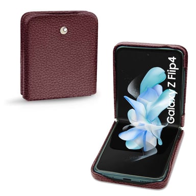 Coque cuir Samsung Galaxy Z Flip4 - Seconde peau - Violet - Cuir grainé