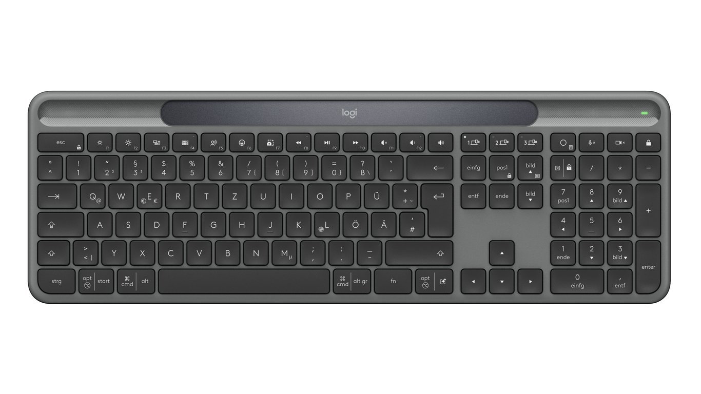 Logitech Signature Slim Solar+ K980 Clavier full size sans fil Bluetooth LE QWERTZ Allemand commutateur : interrupteurs en ciseaux - vue 2