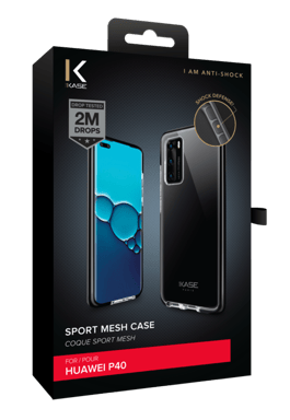 Coque Sport mesh pour Huawei P40, Noir de jais