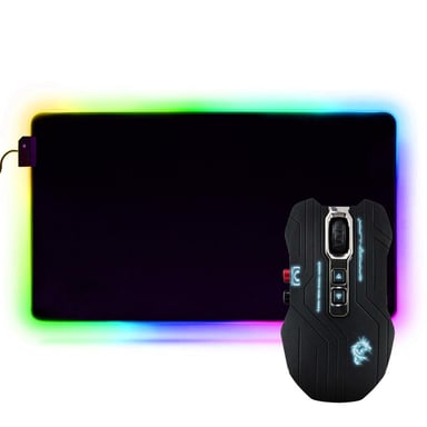 Kit Souris Gamer G15 Gaia Moba Dragon War et Tapis de souris gaming RGB