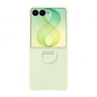 Cover in silicone magnetico con anello per Samsung Galaxy Z Flip 8 - Verde