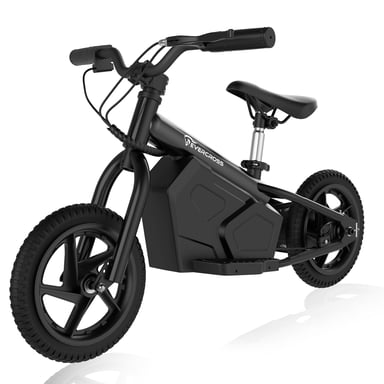 EVERCROSS TECH EV06M Moto Électrique Enfants 3-6 ans, 4Ah 100W 15KM/H 2 Modes de Vitesse, Pneu 12'', Cadeau Noir